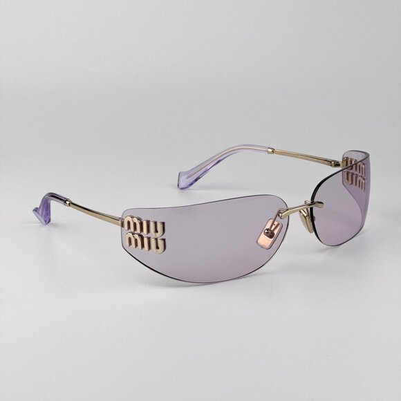 Miu Miu Women’s Rectangle Sunglasses – Gold Pink Model MUA51S | Color ZVN90O main image 7